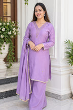 Mul Chanderi Fabric | Flairy Plazzo Set