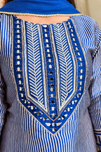 Electric Blue Gajji Silk Design | Pant Set