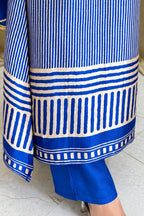 Electric Blue Gajji Silk Design | Pant Set