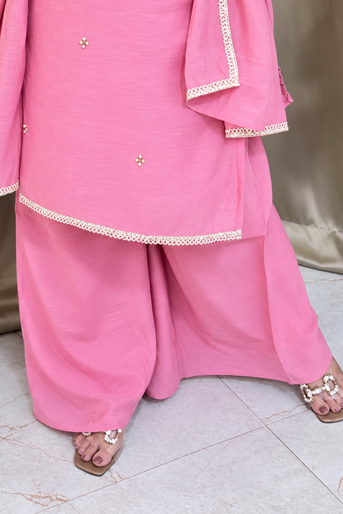 Mul Chanderi | Flairy Plazzo Set