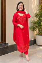 Red Karwachauth Special | Pant Set
