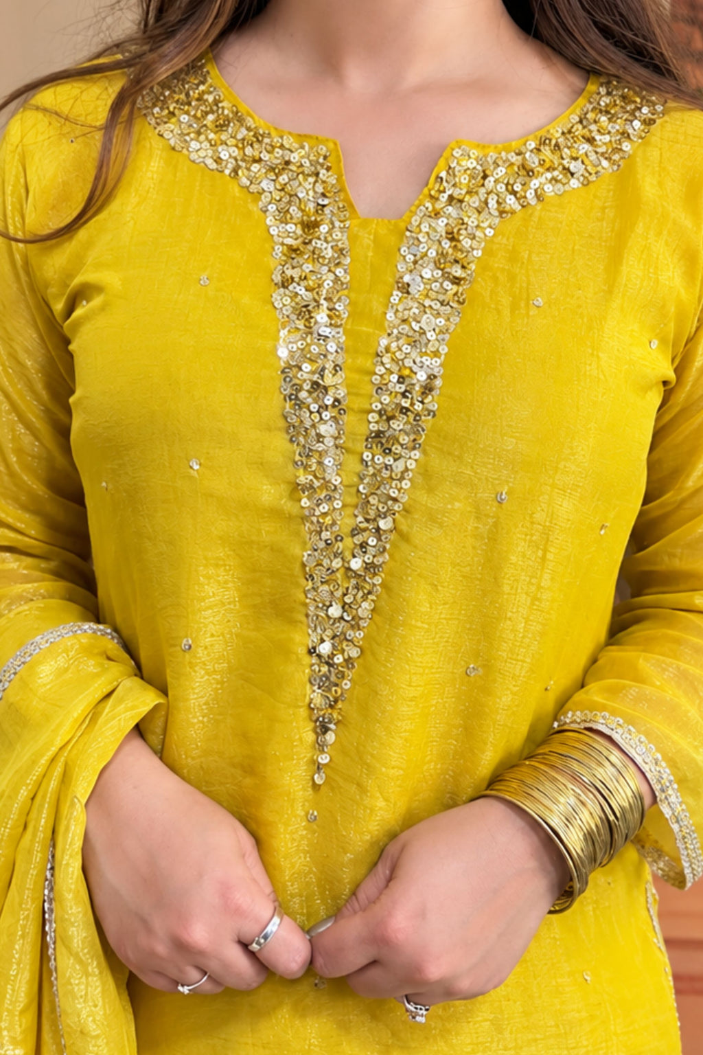 Crunchy Silk Fabric | PANT SET