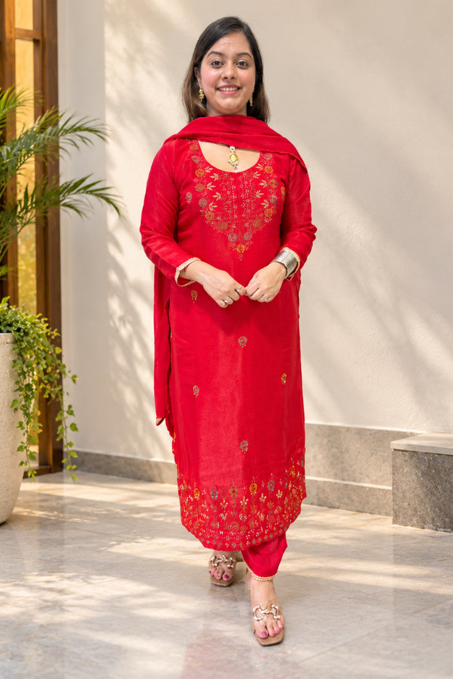 Red Karwachauth Special | Pant Set Main Image
