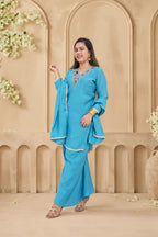 Mul Chanderi | Flairy Plazzo Set