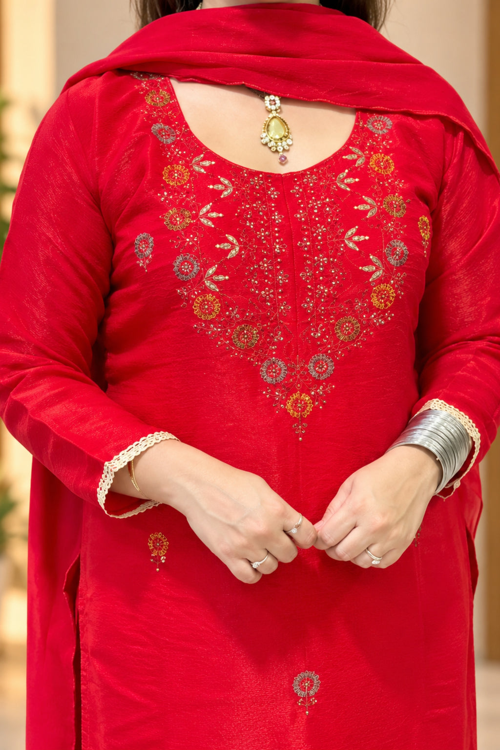 Red Karwachauth Special | Pant Set