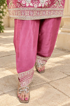 Onion Pink Embroidered Design | Farshi Set