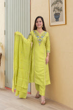 Blush & Lime Blossom Suit | Pant Set