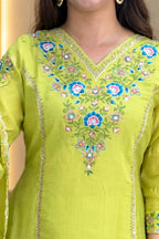 Blush & Lime Blossom Suit | Pant Set