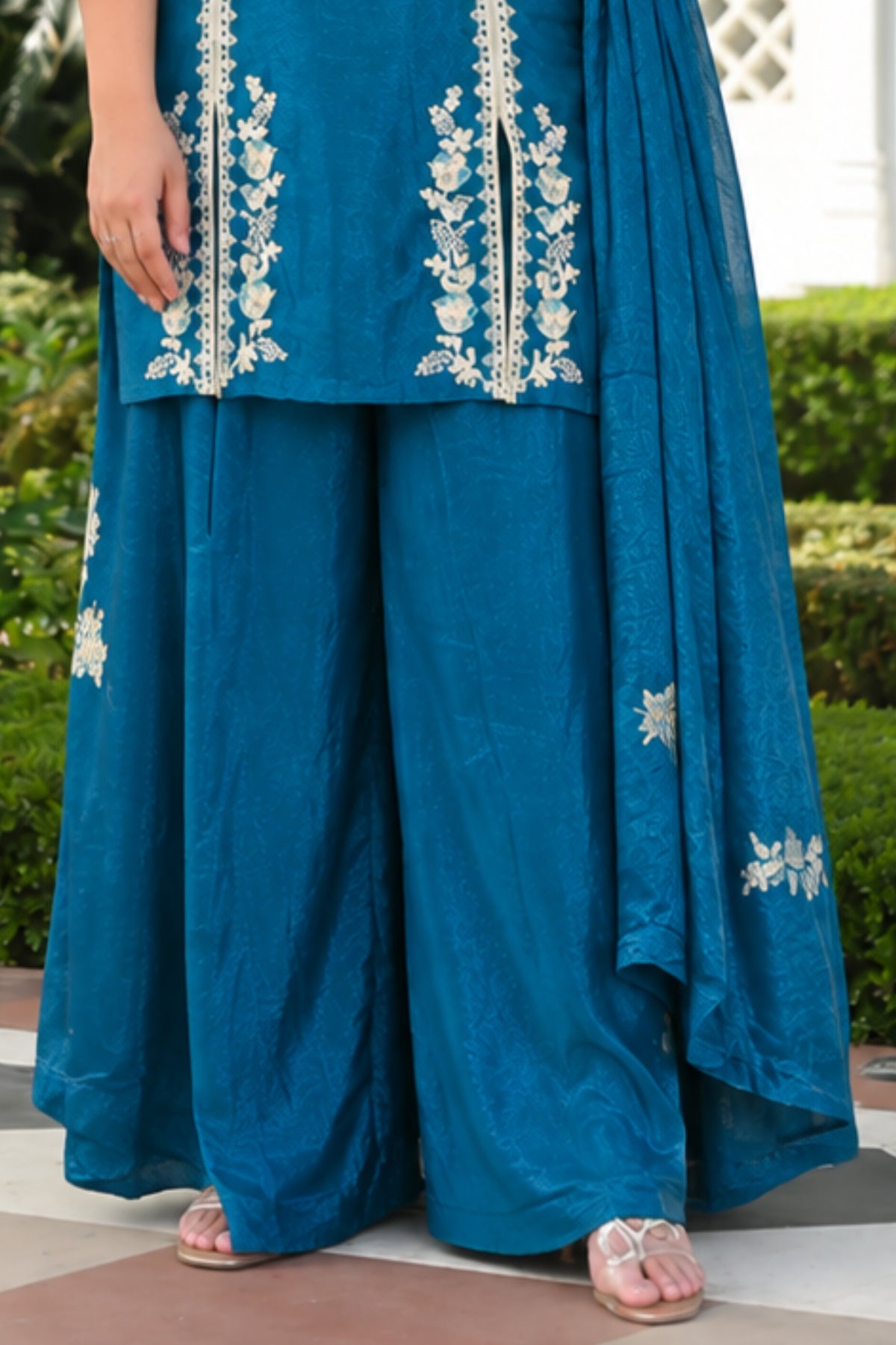 Chinon Embroidery Suit | Flairy Plazzo Set