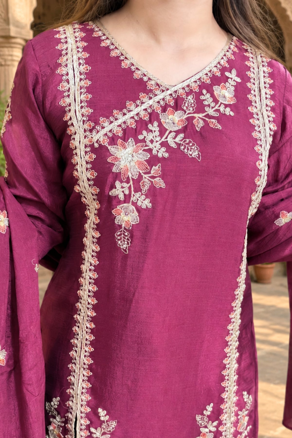 Chinon Embroidery Suit | Flairy Plazzo Set