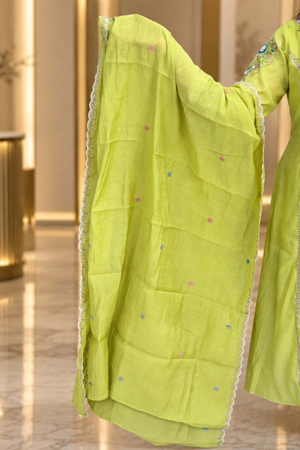 Blush & Lime Blossom Suit | Pant Set