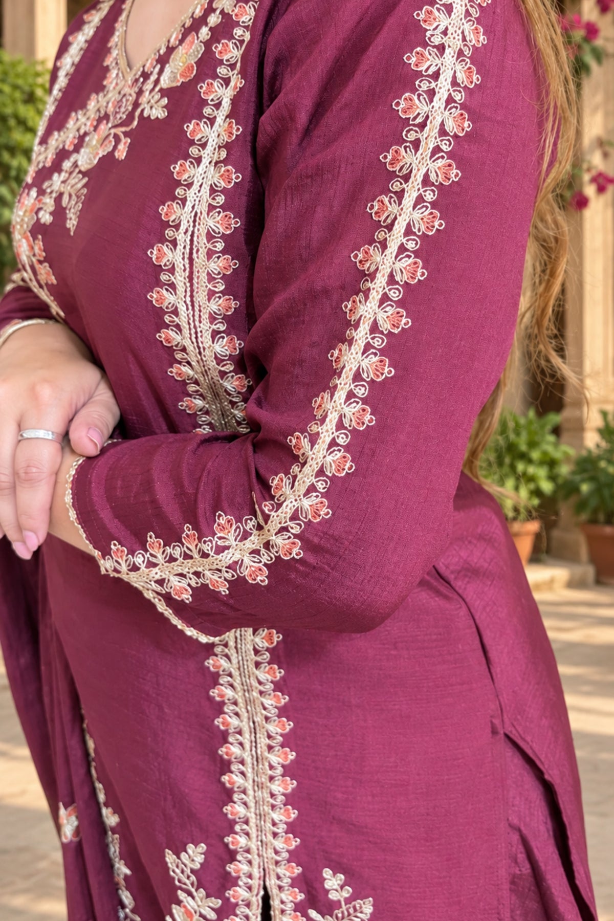 Chinon Embroidery Suit | Flairy Plazzo Set