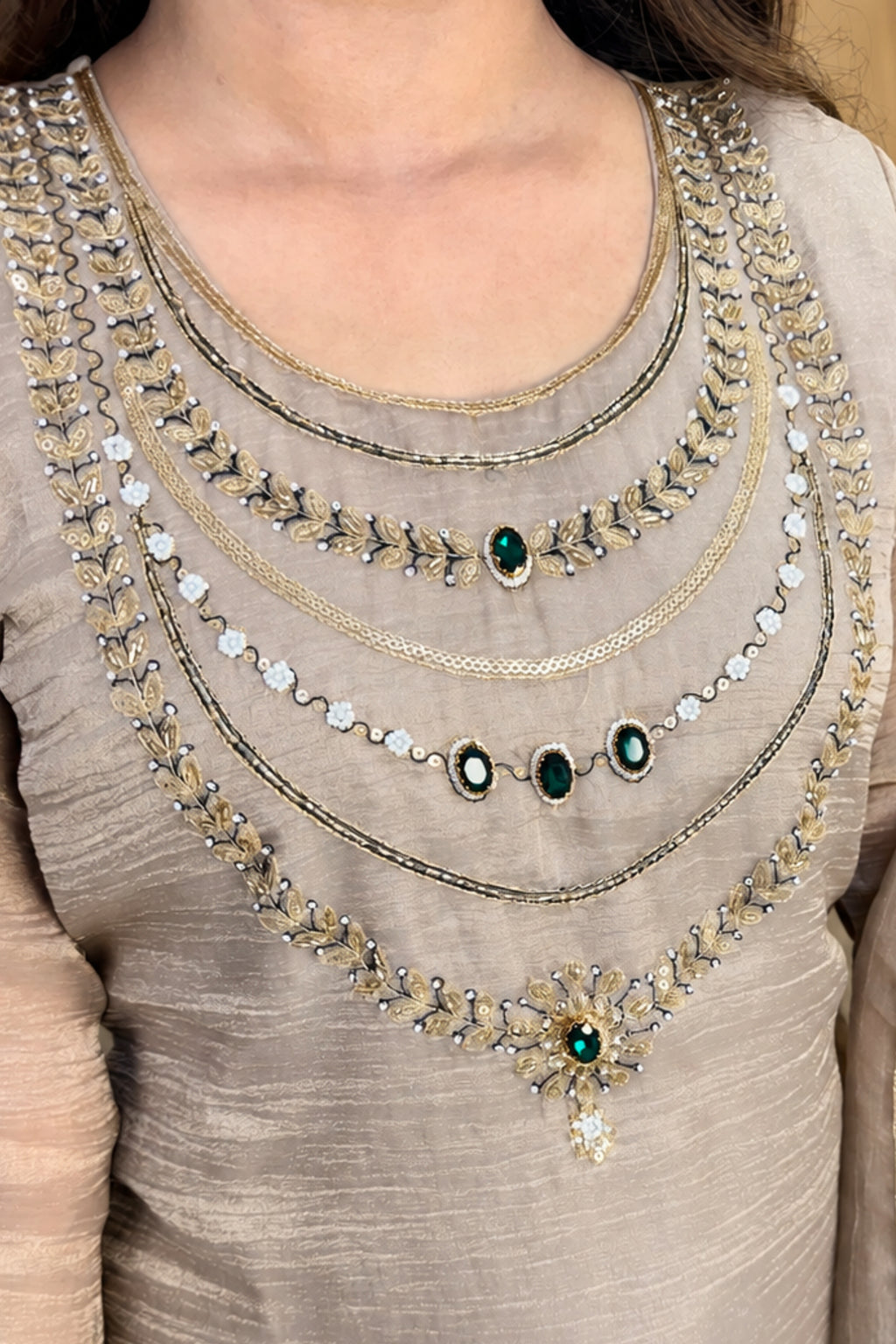 Necklace Design Suit | Flairy Plazzo Set