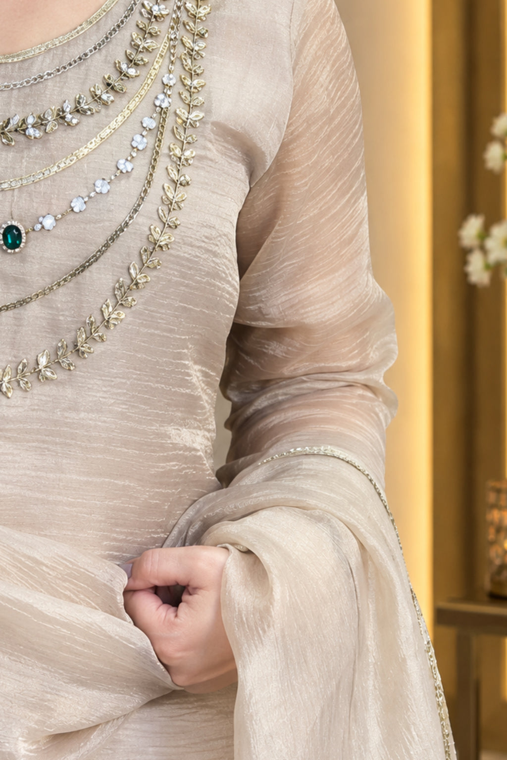 Necklace Design Suit | Flairy Plazzo Set