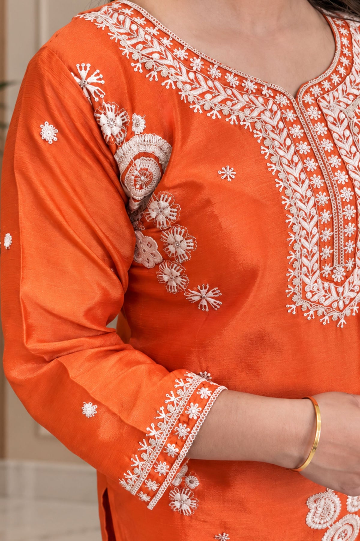 Chinon Orange Suit | Flairy Plazzo Set