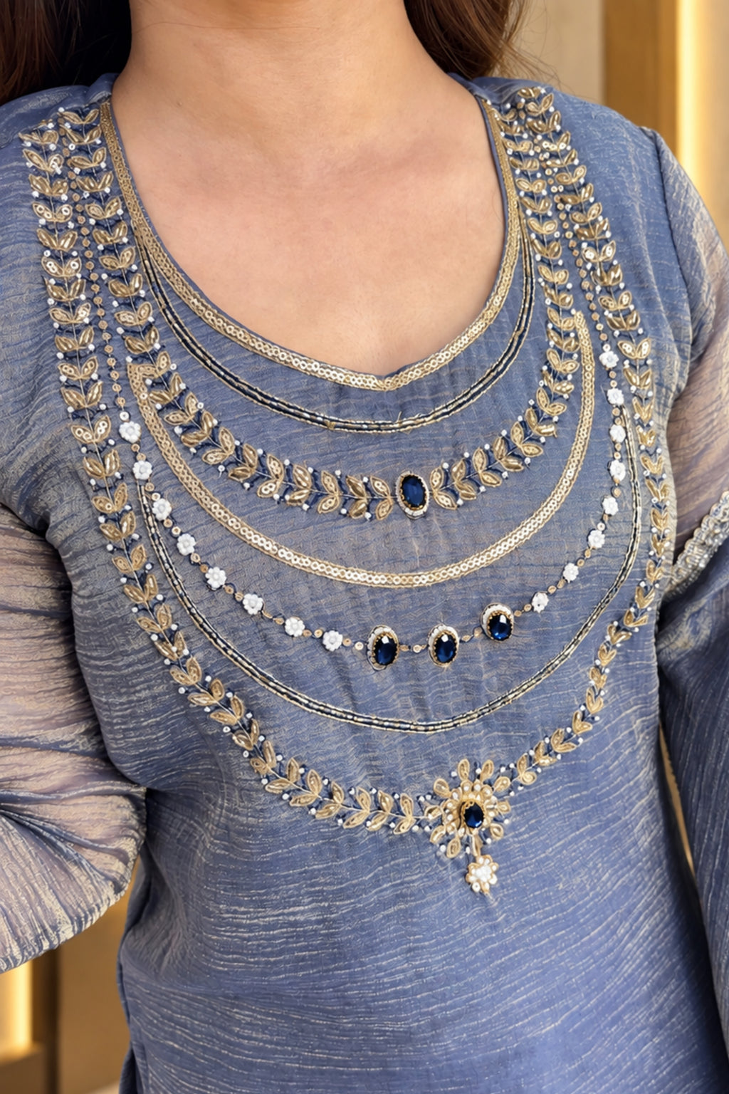 Necklace Design Suit | Flairy Plazzo Set