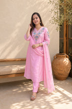 Blush & Lime Blossom Suit | Pant Set
