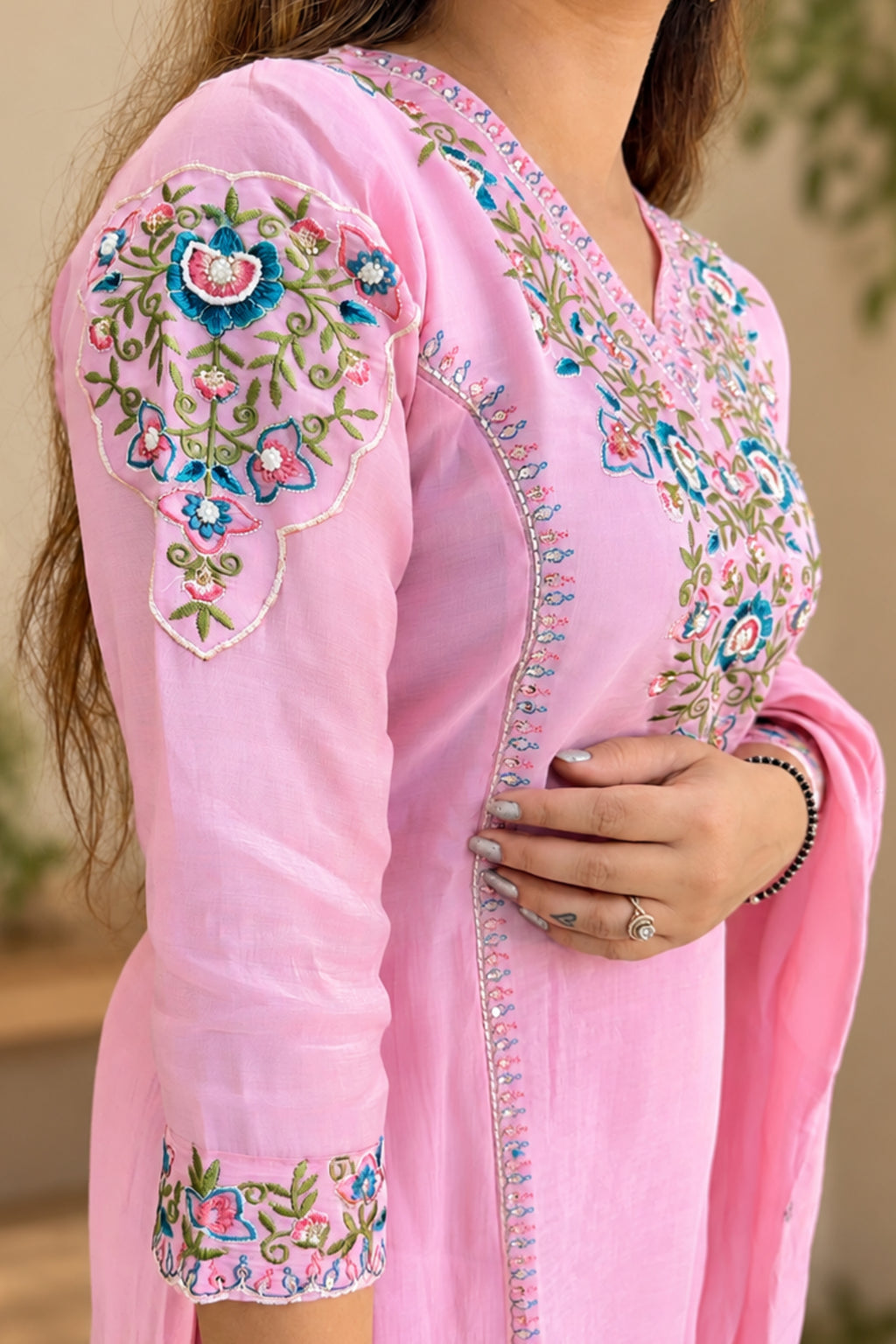 Blush & Lime Blossom Suit | Pant Set