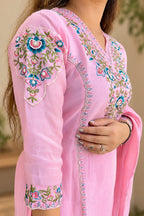 Blush & Lime Blossom Suit | Pant Set