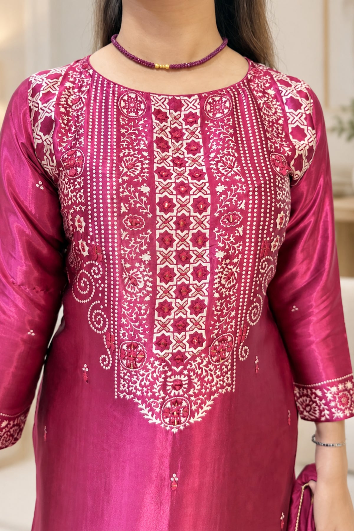 Cherry Gajji Silk | Pant Set