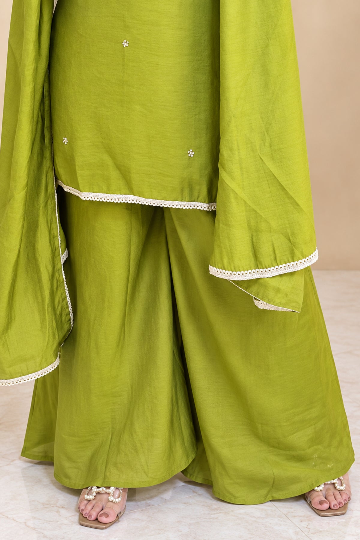Mul Chanderi | Flairy Plazzo Set