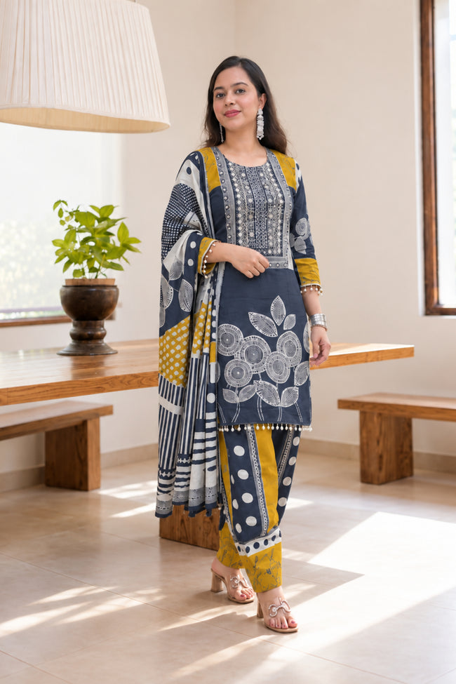 Pure Crepe Farshi Suit | Farshi Set Hover Image