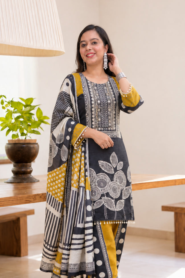 Pure Crepe Farshi Suit | Farshi Set Main Image