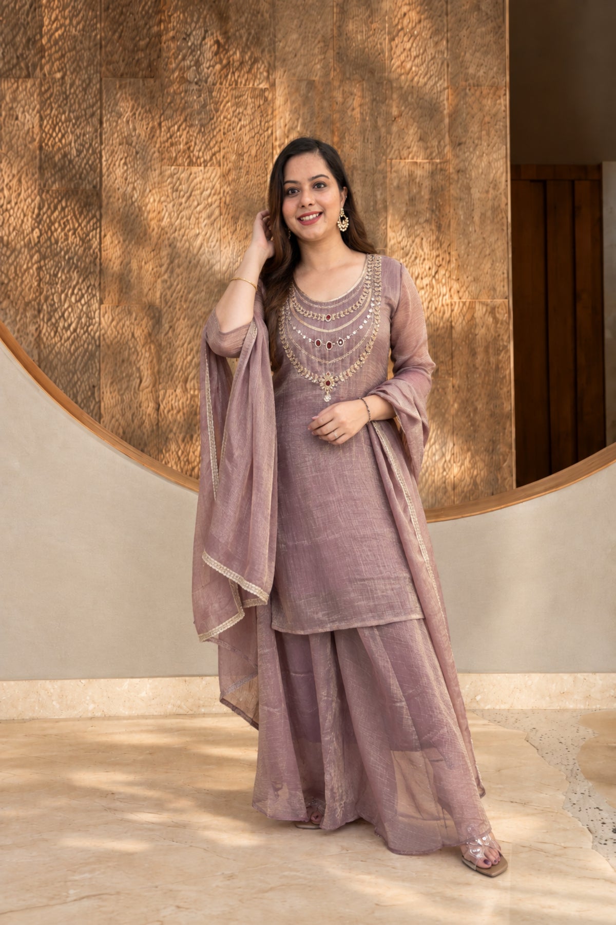 Necklace Design Suit | Flairy Plazzo Set